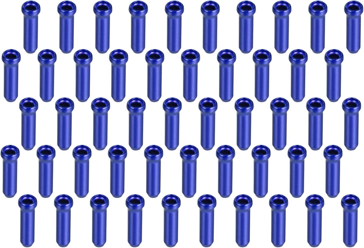 SnelShoppen - 50 Stuks Fietsremkabel Caps Blauw - O-vormige Ringen voor Rem- en Versnellingskabel - Eenvoudige Installatie en Bescherming van Kabelker