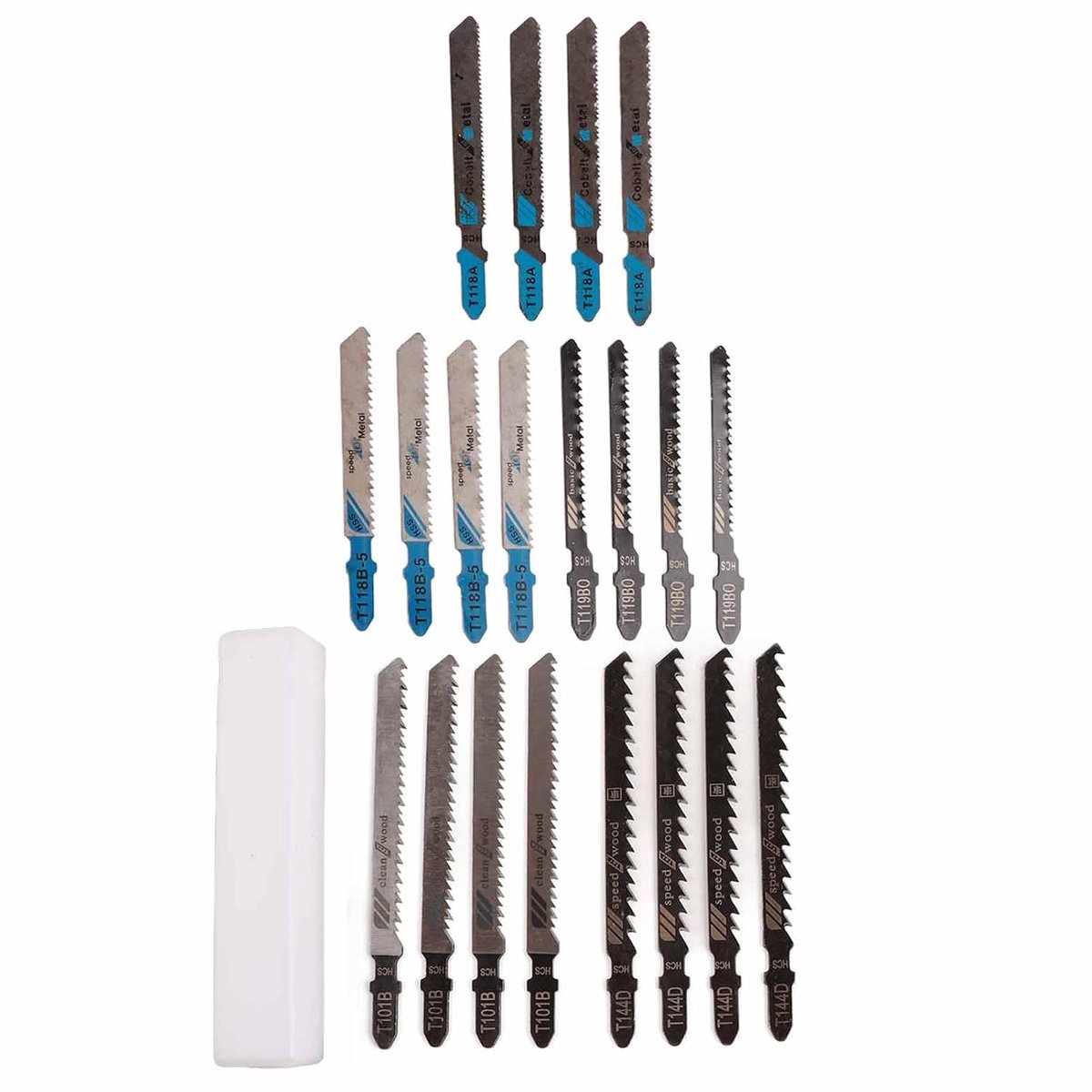 SnelShoppen - Jigsaw Bladen Set 20 Stuks T118A T118B T118G T218A T111C T119BO T119B HSS Assorti T-Schenk Jigsaw Bladen voor Houtbewerking en Tuinproje