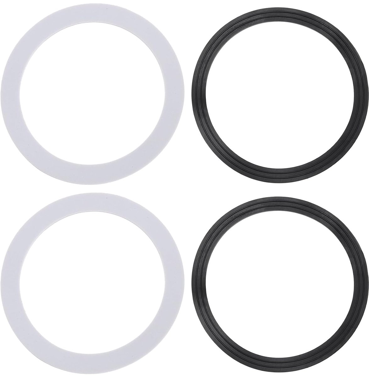 SnelShoppen - 2 Set Sink O-Ring Seal Kit Rubber O-Ringen Afsluitringen voor Badkamer Keuken Toilet 107mm Zwart & Wit