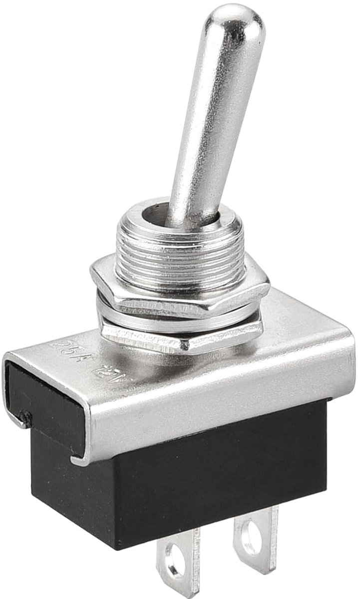 SnelShoppen - Heschen Metaal Flip Toggle Schakelaar, 12V DC 25A, On/Off, 2 Posities, 2 Polig, Voor Auto Dashboardverlichting (50)