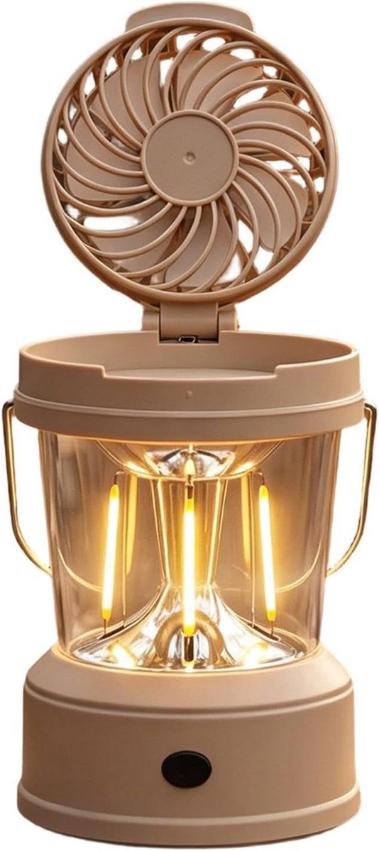 Camping Ventilator Met Licht - Tent Ventilator LED - Outdoor Activiteiten - Opvouwbaar 2-in-1 Ontwerp - 18x10cm - Enkel Attribuut