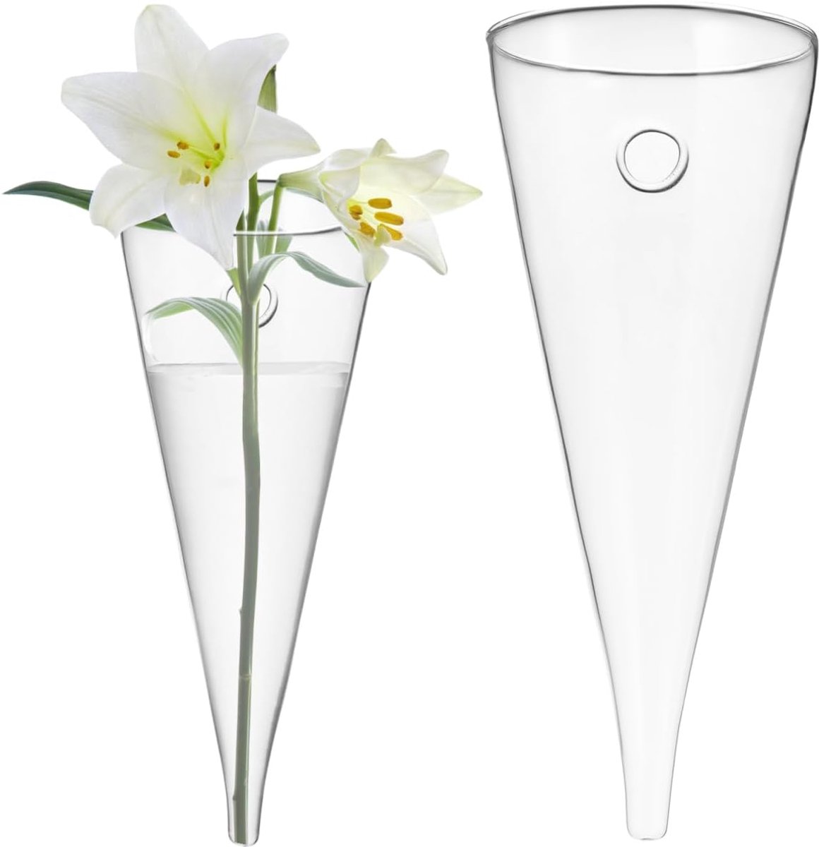 SnelShoppen - Healvian Wandvaas Kleine Vaas Bruiloft Decoratie Glazen Conische Vaas Hangende Wandplanten Ingangsdecoratie Voor Binnenplanten Aquarium