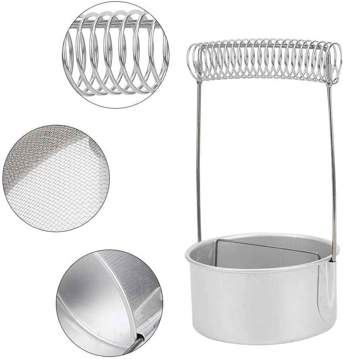 2 stuks draagbare kunstenaarsborstelwasmachine, verfborsteldroger metalen olieborstelreiniger pot met filter voor - ShopVlot