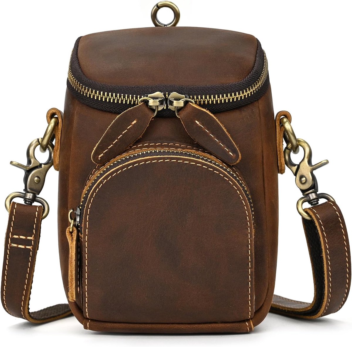 Mens Leather Messenger Shoulder Bag Motorcycle Cycling Cycling Multifunction Thigh Waist Fanny Pack Travel Hiking - ShopVlot
