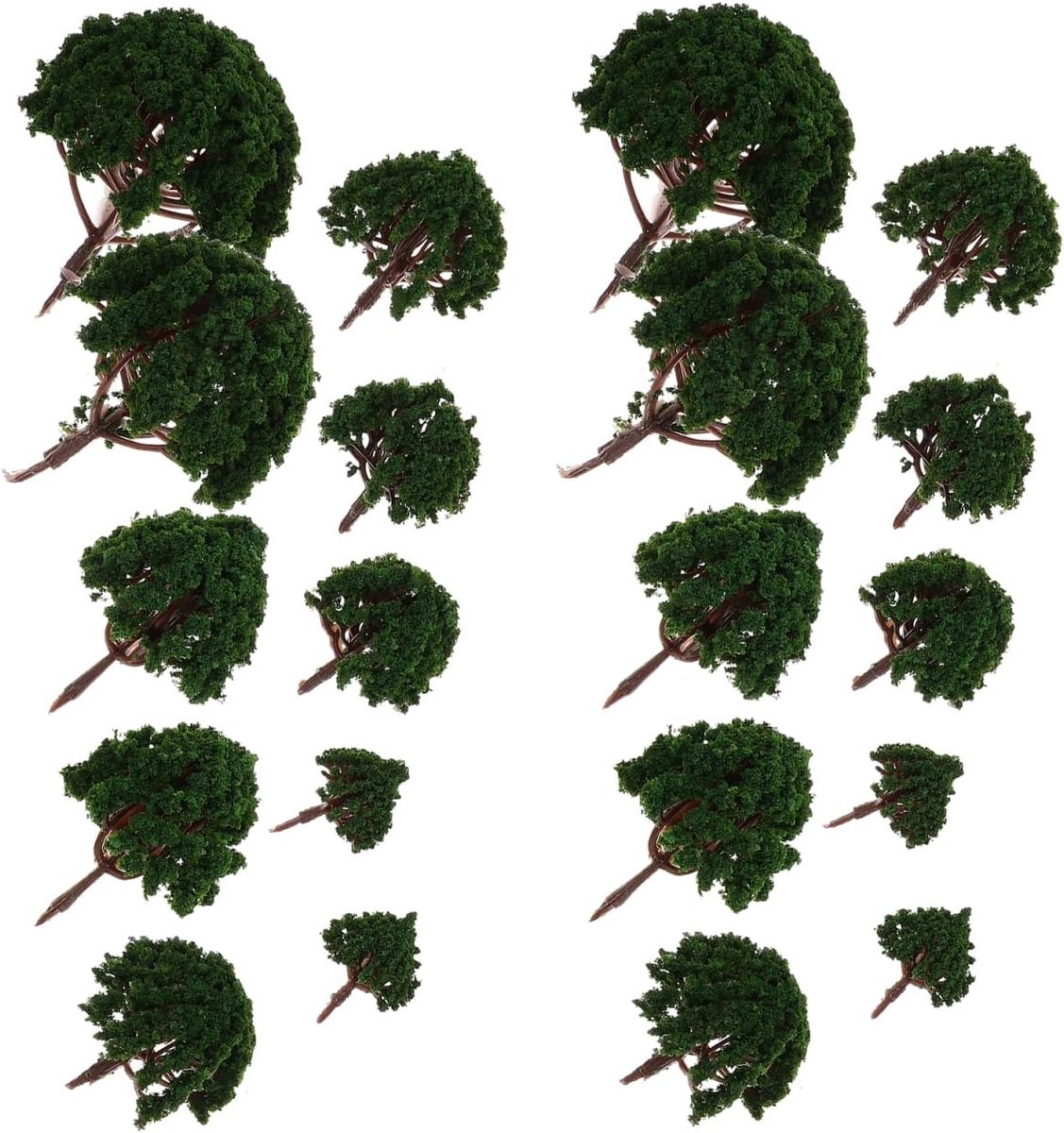 SnelShoppen - Modelbomen 1:43 - 20 Stuks Kunstmatige Bomen - Mix van Natuurlijke Kleuren - Perfect voor Landschap DIY Tuinornamenten - 3-8 cm Hoogte