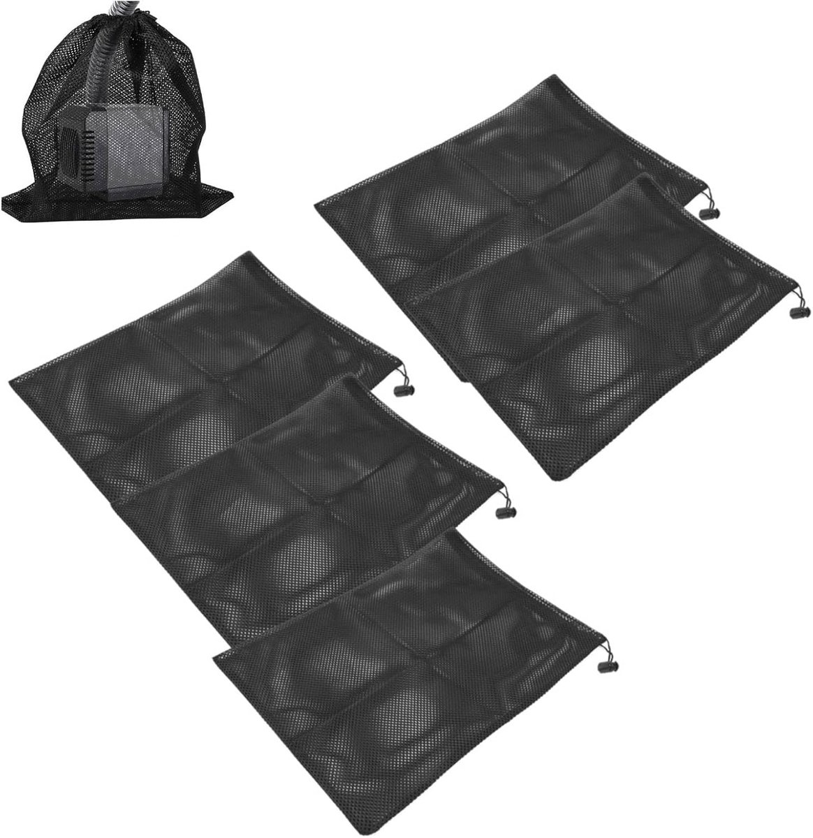 SnelShoppen - Pond Pomp Filter Zak - 5 Stuks Pomp Net Filter Zak voor Vijver Organische Filters - Draagbare Grote Media Zak voor Tuin en Vijver