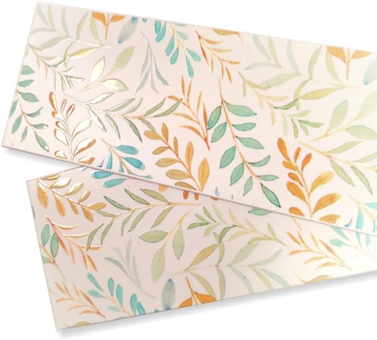 SnelShoppen - Zelfklevende Wandborder voor Keuken en Badkamer, 3 Randen van 8 x 40 cm, Elegante Relief met Glans, Makkelijk te Plakken, Made in Spanje