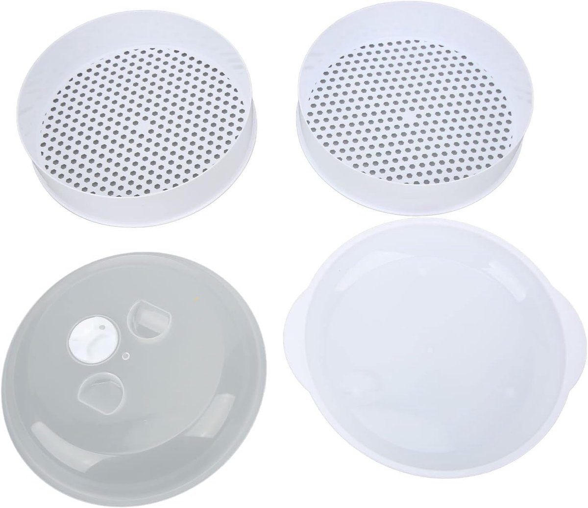 SnelShoppen - Microwave Stomer, Duurzame Multifunctionele Stomer voor Thuis, Stoommand voor Gestoomde Buns, Medium Dubbele Laag, Transparante Deksel,