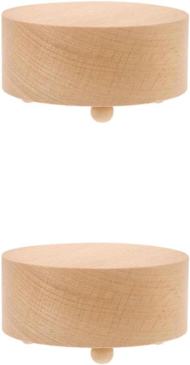 SnelShoppen - 2-delige DIY muziekdoos met houten voetstuk khaki voor zelf maken, ideaal voor kinderen, feestjes en creatieve projecten