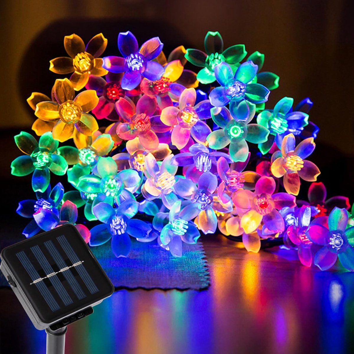 Lichtsnoer op Zonne-Energie - Veelkleurig - 12M 100LED - Waterdichte Decoratieve Lichtketting - Voor Buiten