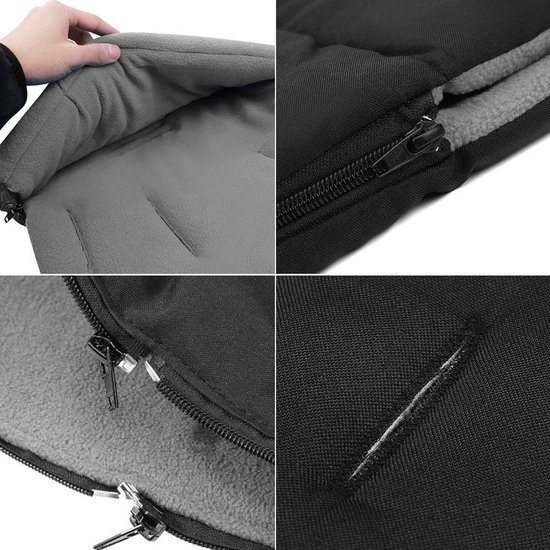 Baby Voetenzak - Kinderwagen Zak - Warm Blijven - Waterafstotende Stof - 87 cm Lengte - Grijs — afbeelding 3