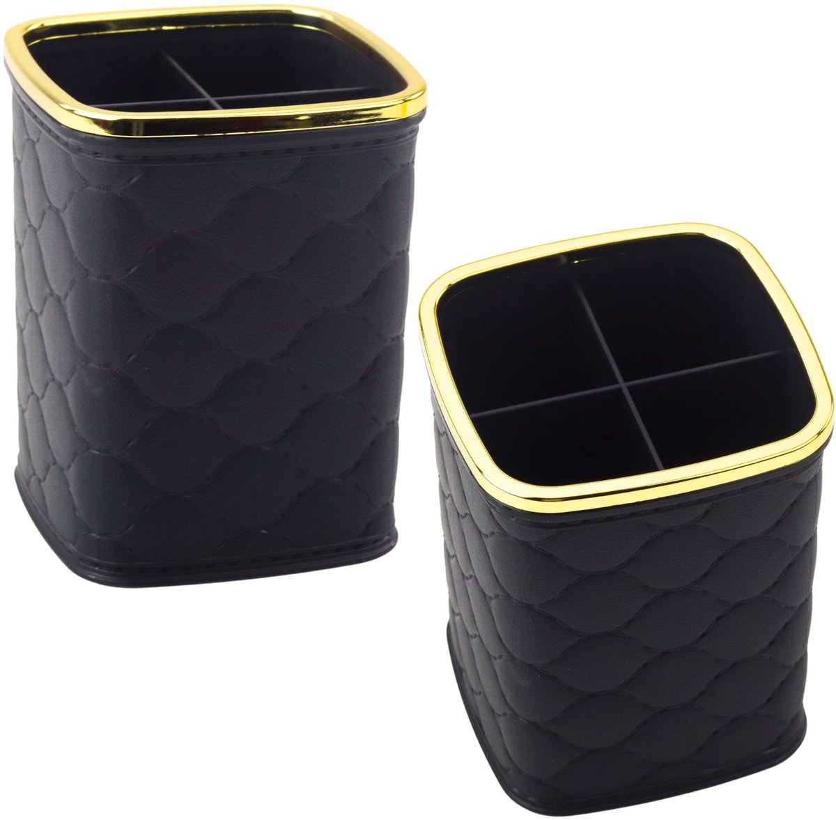 Borstelorganizer Vier Compartimenten Zwart 12 X 9,5 cm