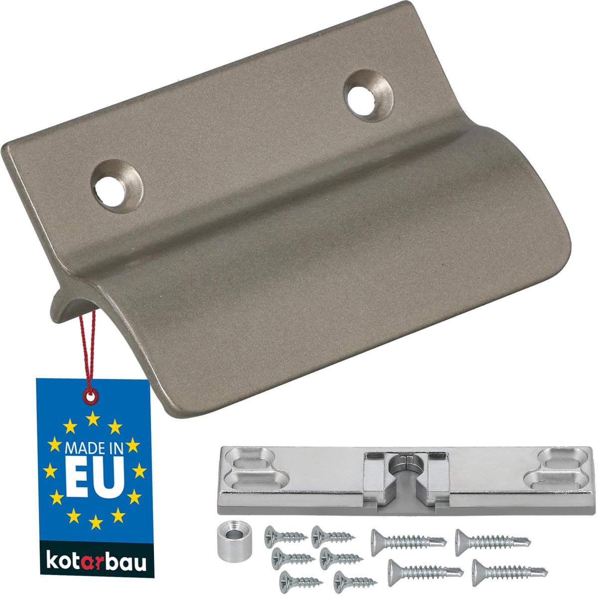 KOTARBAU® Balkondeurgreep - Terrasdeurgreep - met Balkondeur Snapper - Zilver - Deurgreep Balkon - Terrasdeurgreep met Afstandhouder - Aluminium