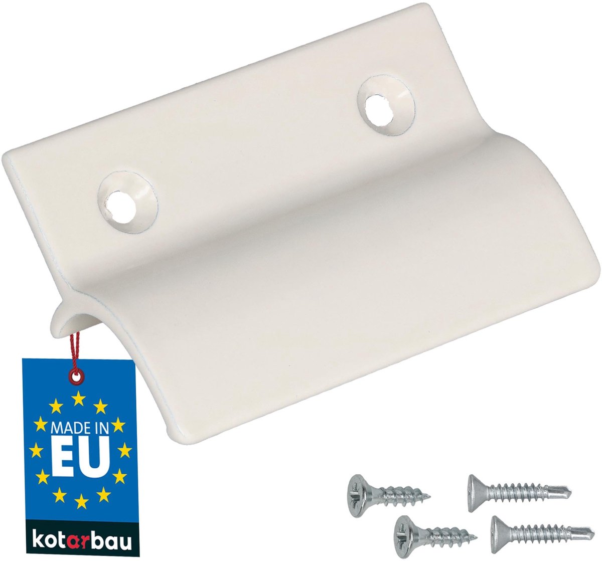 KOTARBAU® Balkondeurgreep - Terrasdeurgreep 65 x 45 mm - Aluminium - Deurgreep Balkon - Terrasdeurgreep met Brug - Crème