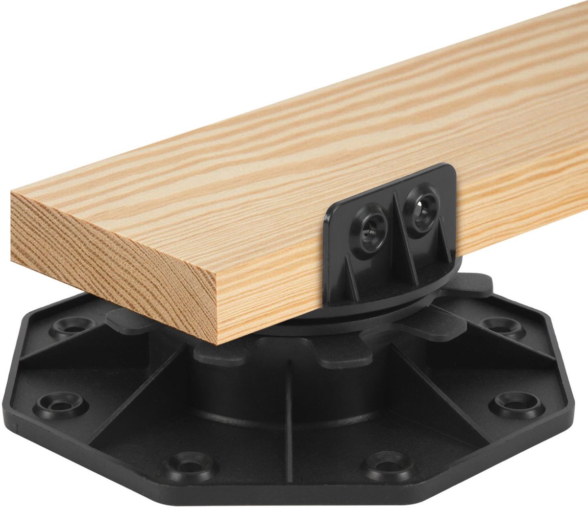 Verstelbare terrasdragers 40-70 mm - 50 stuks - Flexibele kop met hellingscorrectie 0-5% - Voor houten vlonders, WPC en terrastegels - Vlonderdrager in hoogte verstelbaar