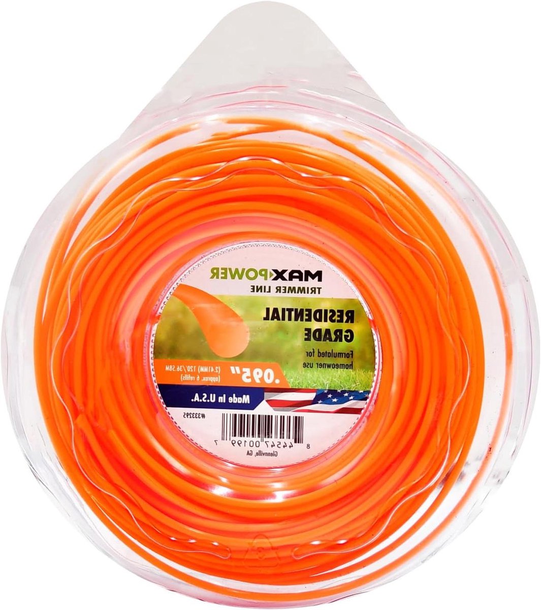 Trimmer Lijn - Grastrimmerdraad Grastrimmerkoord - Gazon Onderhoud - Ronde Nylon Componenten - 120 Voet Lengte - Oranje