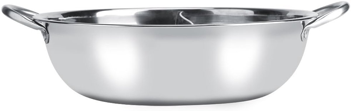 SnelShoppen - Hot Pot Inductiekookplaat met Fondue, 27cm/29cm/31cm, Twee Heerlijke Smaken RVS Dikke Scheiding Chinese Pannen voor Thuisgebruik, Feest
