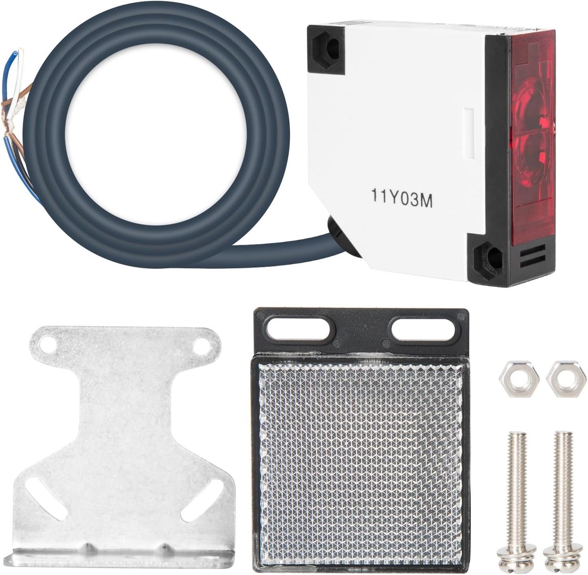 SnelShoppen - Foto-elektrische Sensoren, Retroflector Sensor Schakelaar, E3JK-R4M1 90-250VAC, Afstandsdetectie 0.1-4m Instelbaar, Hooggevoelig