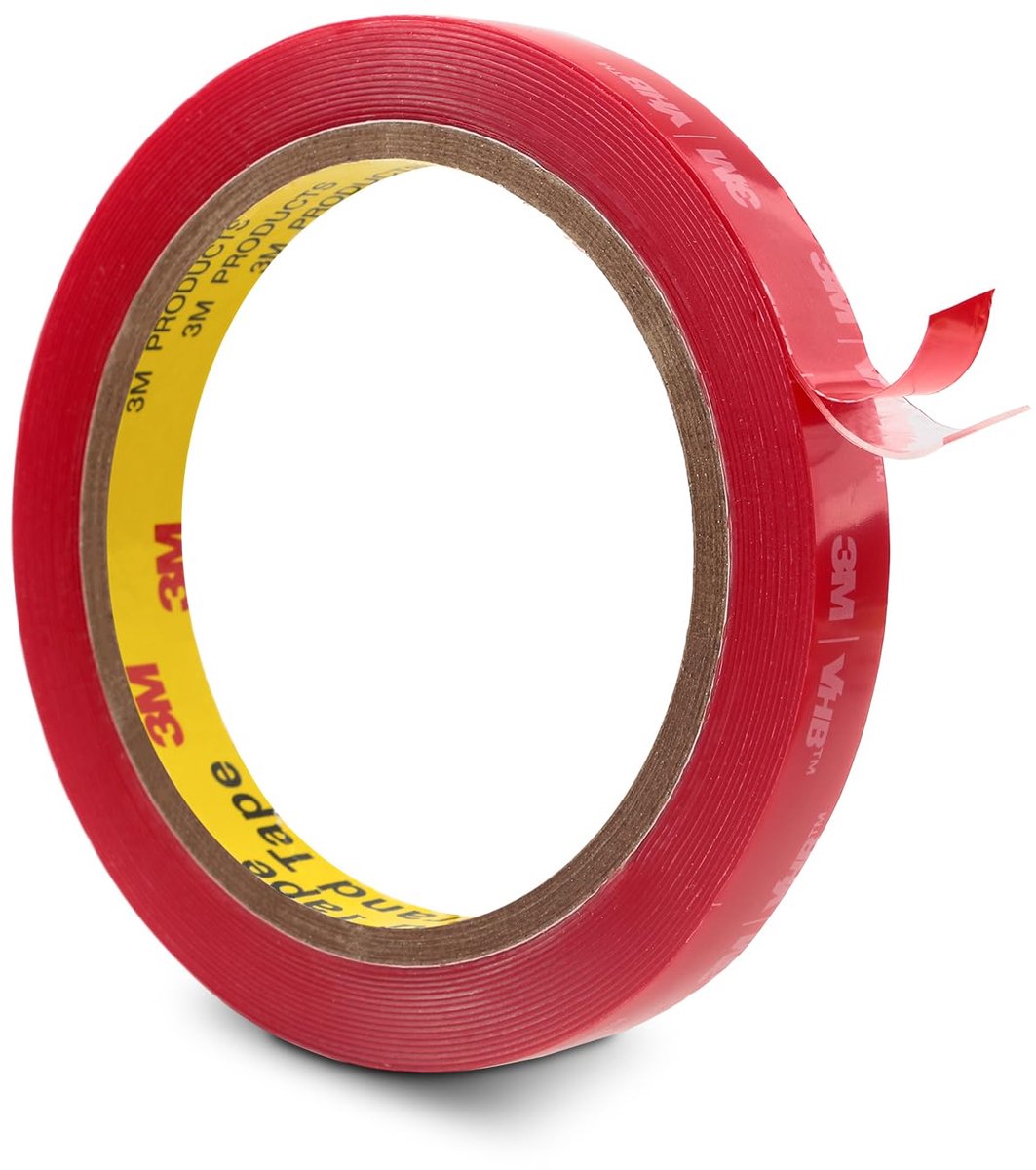 SnelShoppen - Dubbelzijdige Lijm Tape 12.5 mm x 4.7 m Transparant 0.5 mm Dikke Zware Tape Waterdicht voor Auto Decoratie Thuis Kantoor