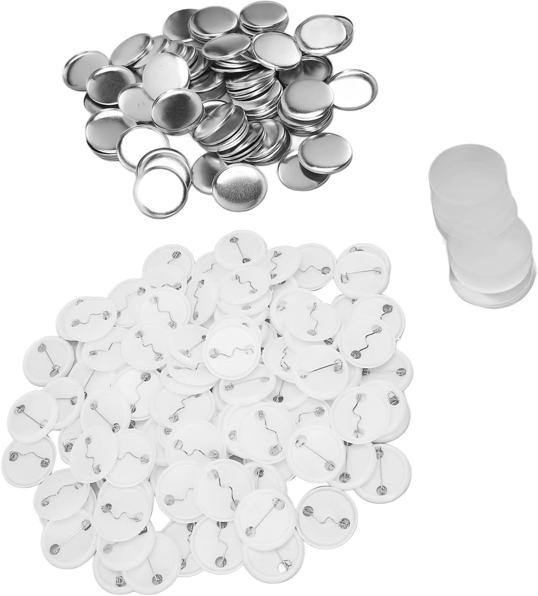 Pin badges 25MM - metalen caps en plastic onderkanten - 100 sets voor knutselprojecten - ShopVlot