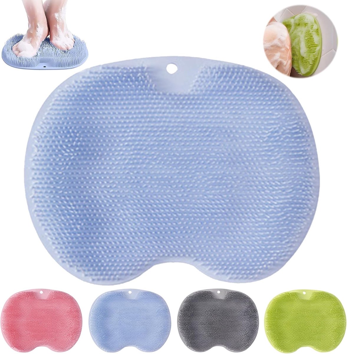 SnelShoppen - Non-slip silicone voetmassagepad, voetwasborstel met zuigkracht, verbetert bloedcirculatie en verzacht voeten, ideale voetverzorging