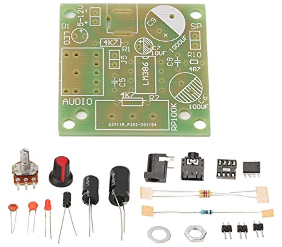 SnelShoppen - LM386 Audio Versterker Module Mini DIY Kit voor Elektronica Projecten - 3-12V DC Versterker - Eenvoudig te Gebruiken en Debuggen