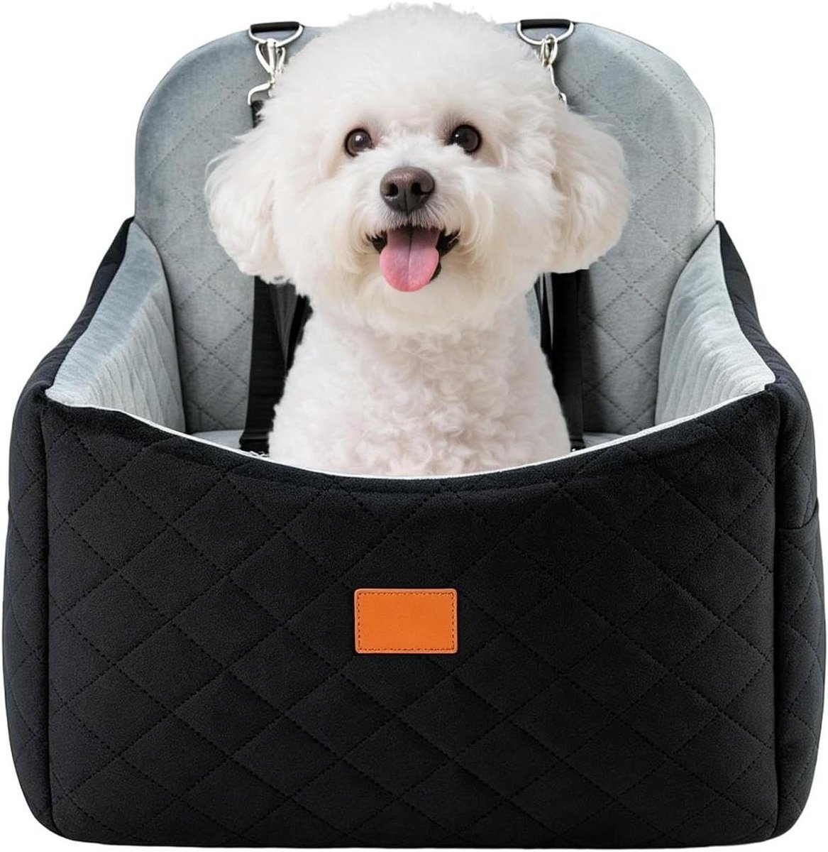 Autostoel Hond - Reisbed Huisdier - Veilig Reizen - Kalmerend Overzicht - 47 x 47 x 45 cm - Zwart