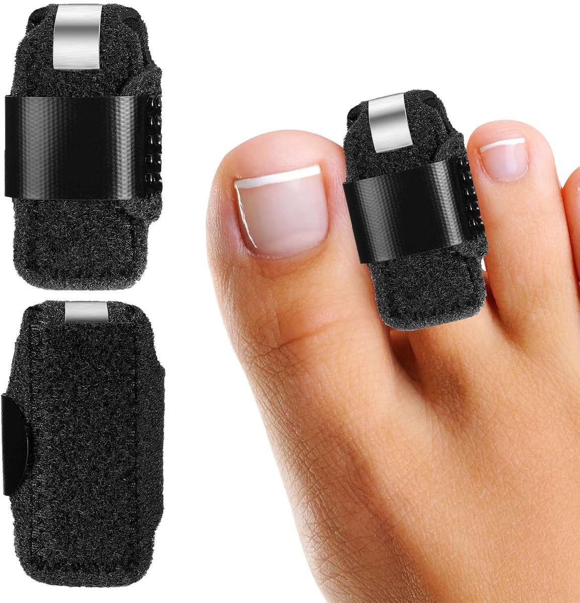 Toe Splint for Broken Toe Straightener Brace Women Men Hammer Toe to Align and Support Toe Wraps 2Pcs - ShopVlot