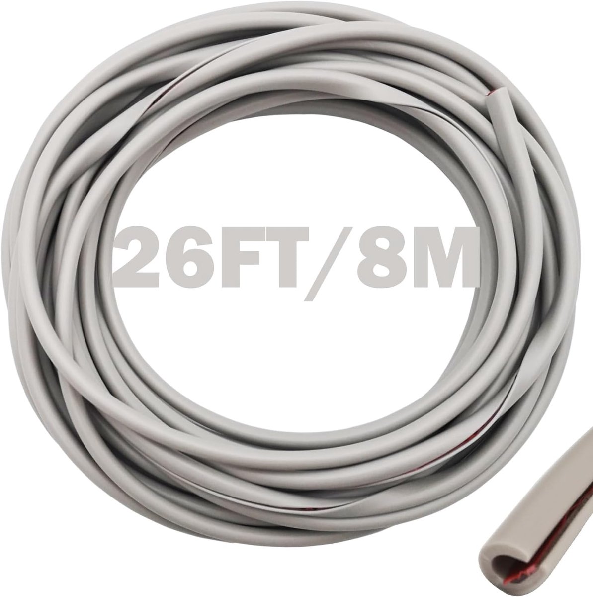 SnelShoppen - Door Edge Protection 8M Grijs U-Vormige PVC Deurrubber Auto Deur Randbeschermer Geschikt voor SUV Limousine MPV en Meer