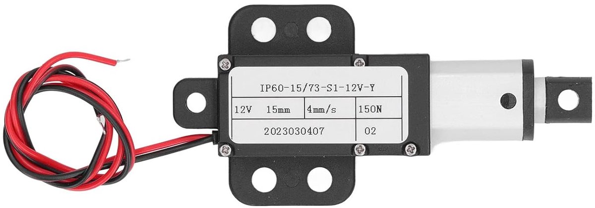 SnelShoppen - Elektrische Micro Lineaire Actuator 12V, 150N Mini Bewegingsactuator, Aluminium Mini Actuator met 15mm Slag voor Industrie, Landbouw en
