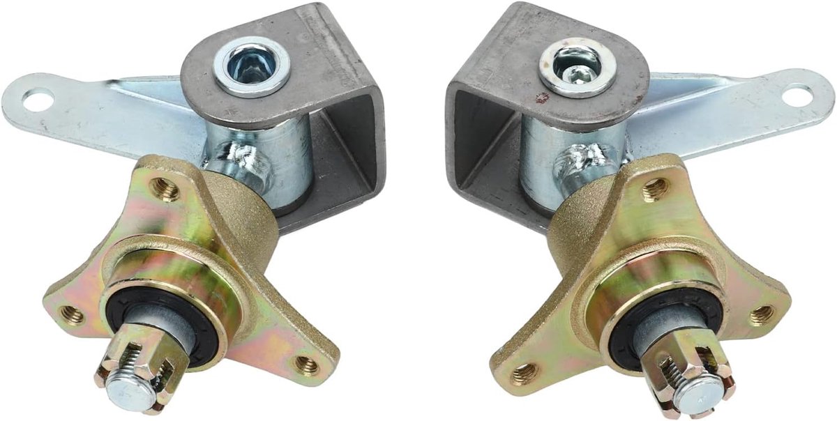 SnelShoppen - Go Kart Stuurknuckle Spindel 2 Stuks 17mm Stalen Legering Voorwiel Naven Stuurspindel Eenvoudig Te Installeren 3 Bouten Voor 6" Banden Q