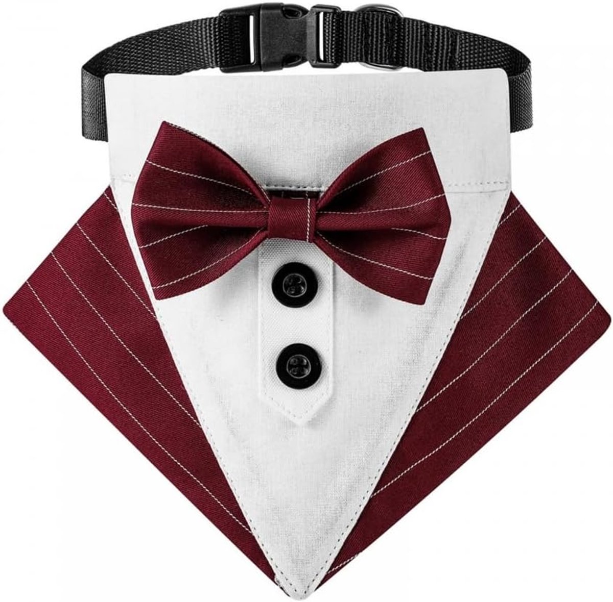 SnelShoppen - Honden tuxedo halsband, verstelbare honden tuxedo strik halsband met gesp voor kleine, middelgrote en grote honden - Perfect voor feestj