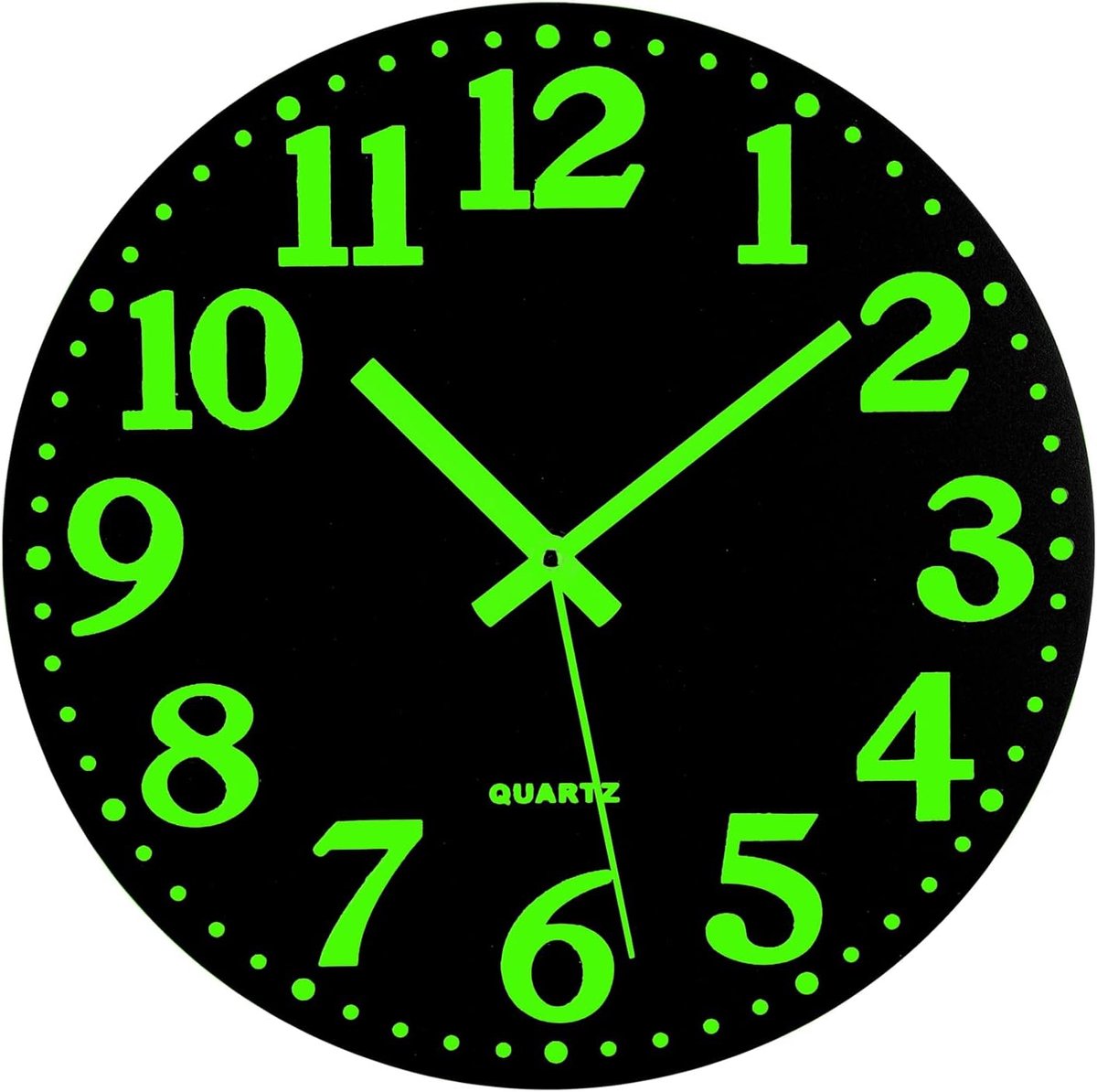 Topkey 30.5cm Luminous Decoration Wall Clock Silent Wooden Design Night Lights Round Wall Clock for Living Room and - ShopVlot