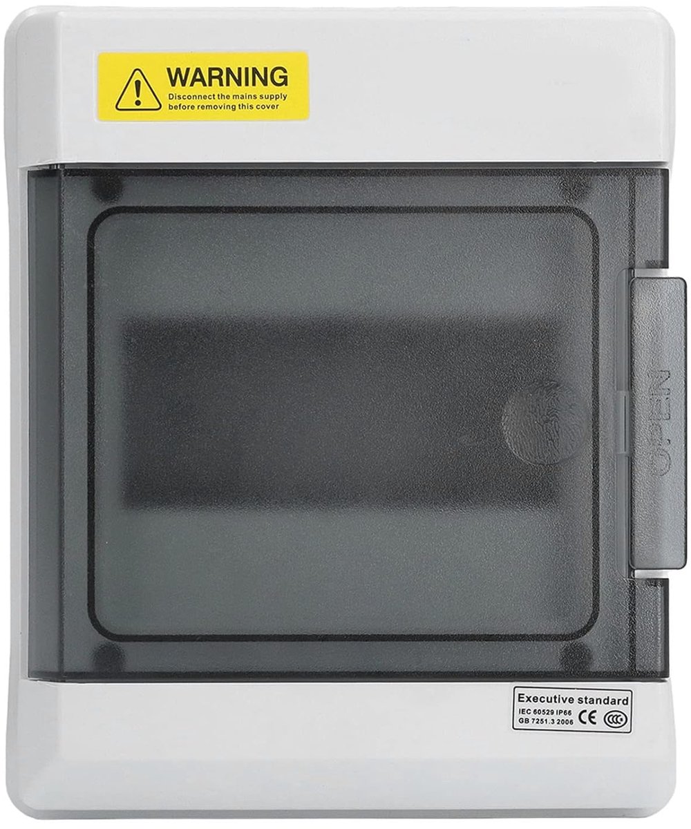 SnelShoppen - Timing Beschermdoos IP65 Waterdicht 6-Voudige DIN Rail Verdeler met Transparante Deksel voor Binnen en Buiten, 200 x 165 x 100 mm