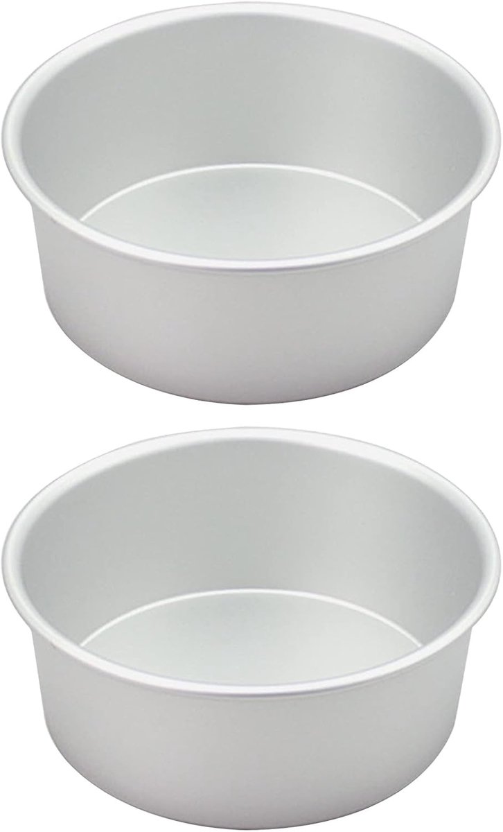 SnelShoppen - Bakvorm Set van 2 Ronde Bakblikken RVS Taartpan Plat Onderstel 23 cm - Ideaal voor Verjaardag Bruiloft - Duurzaam en Veilig