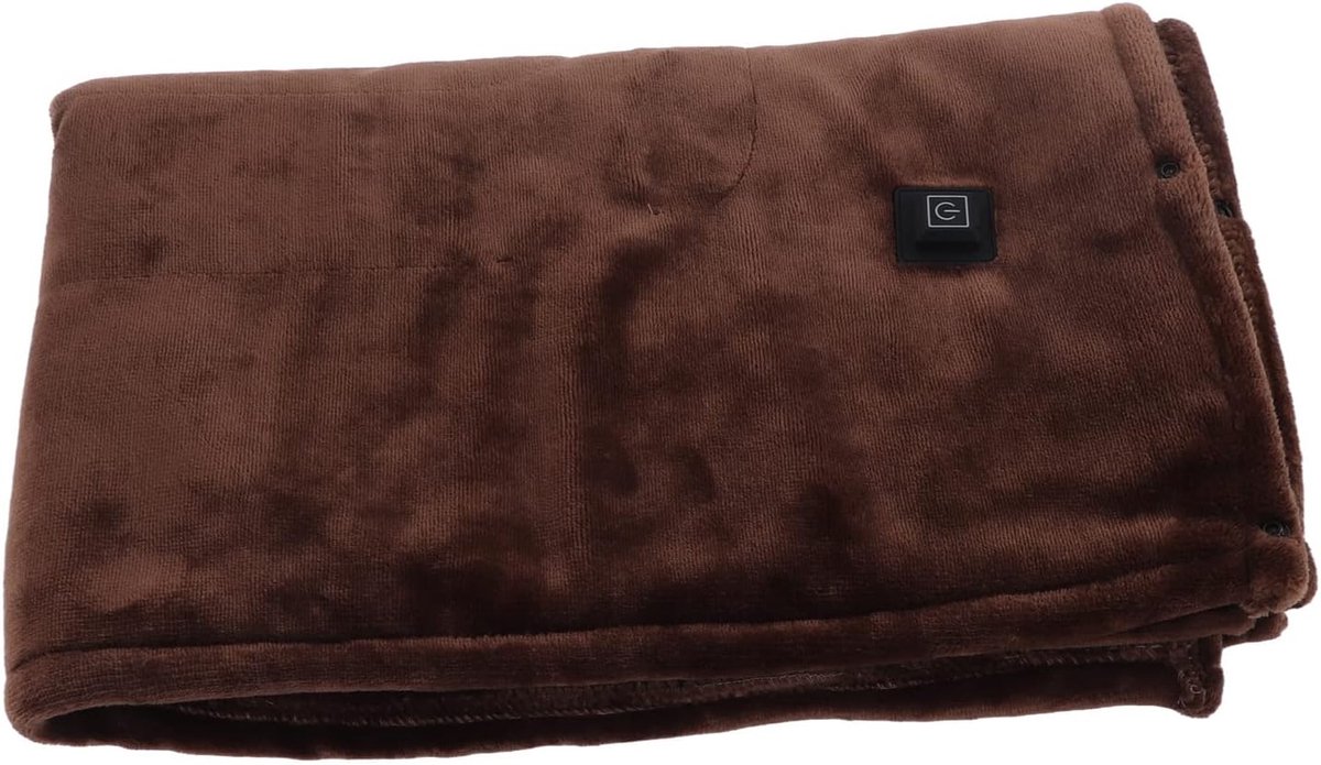 SnelShoppen - Elektrisch Verwarmde Deken, Klein 5V Snelle Verwarming Dikke Flanel USB Elektrische Deken (Koffiekleur) voor Sofa en Bed