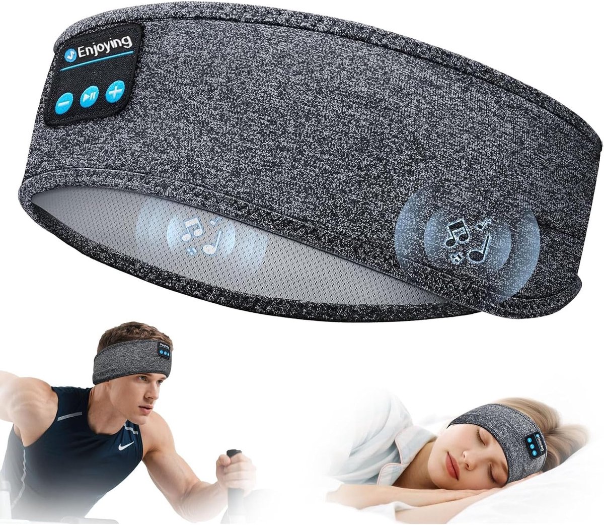 SnelShoppen - Ultra-dunne Stereo Hoofdtelefoon met Sport Headband voor Slaaptraining, Lange Batterijduur, Ademend Materiaal, Ideaal voor Sport, Reizen