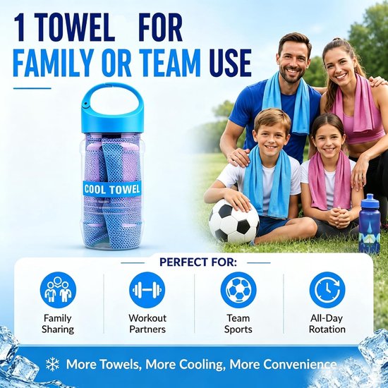 Koelhanddoek - Sporthanddoek Ice Towel - Sport en Ontspanning - Directe Koeling met Water - 100 x 30 cm - Lichtblauw — afbeelding 4