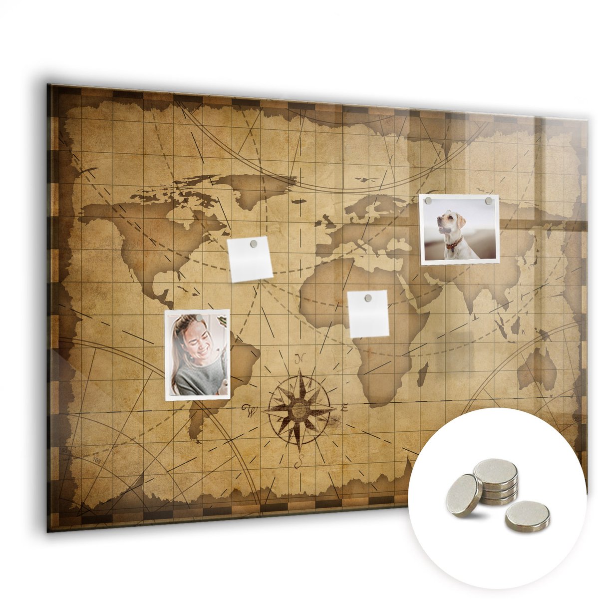 Coloray Glazen Magneetbord - Magnetisch Bord Rook - 100x70 cm - Bruin Magneetbord - Magnetic Board - Magnetisch Wandbord