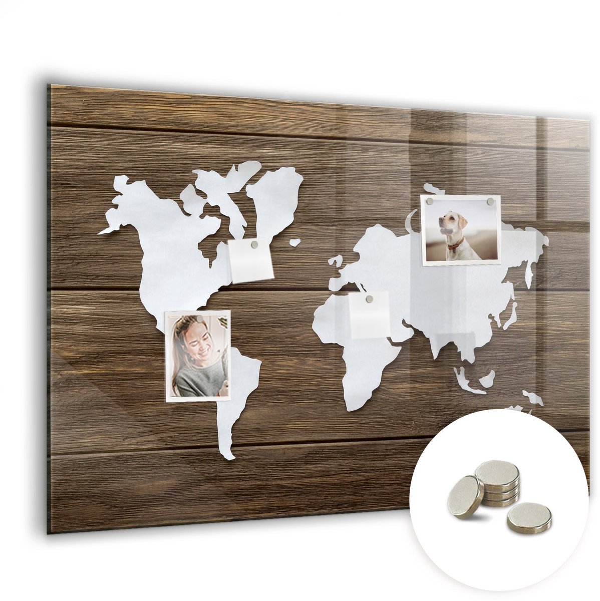 Coloray Glazen Magneetbord - Magnetisch Bord Exotische bloemen - 100x70 cm - Bruin Magneetbord - Magnetic Board - Woonkamer Decoratie