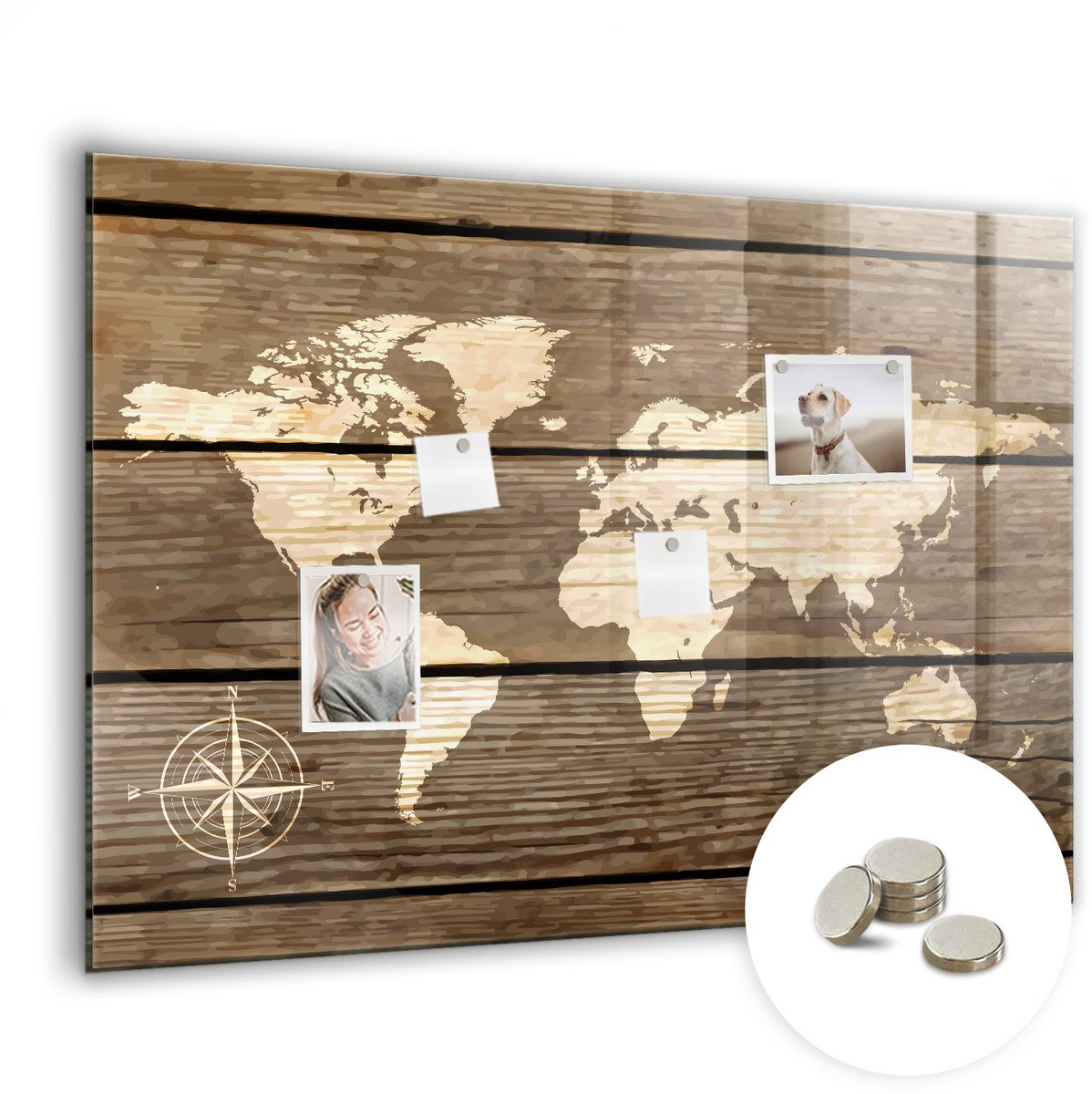 Coloray Glazen Magneetbord - Magnetisch Bord Motiverende tekst - 100x70 cm - Bruin Magneetbord - Magnetic Board - Bureau Decoratie