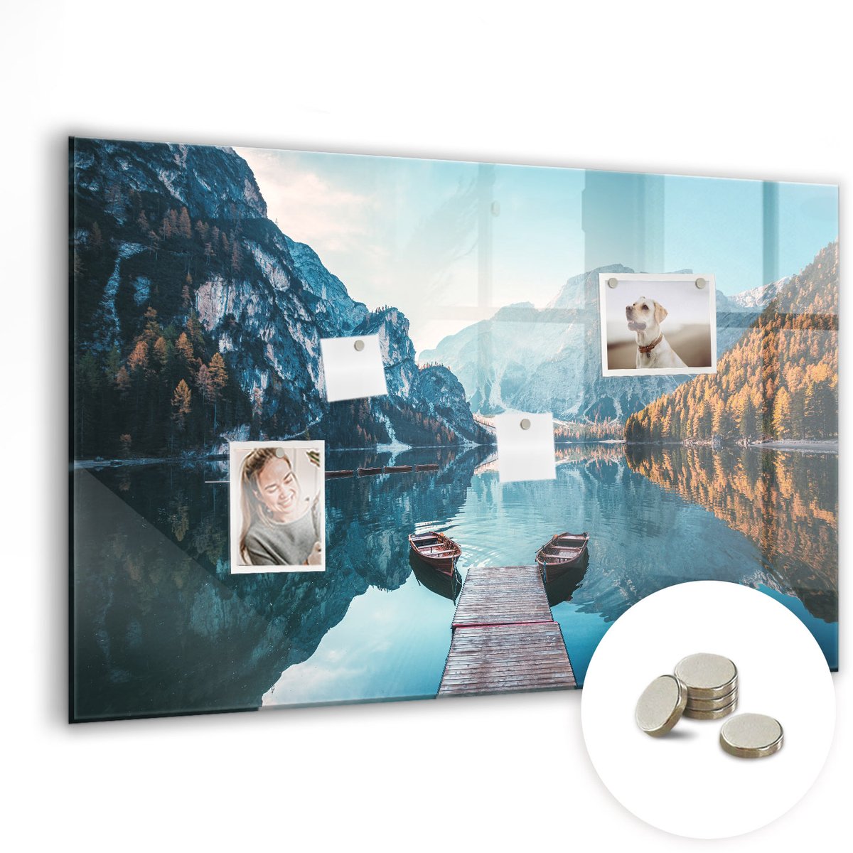 Coloray Glazen Magneetbord - Magnetisch Bord Druiven - 90x60 cm - Veelkleurig Magneetbord - Magnetic Board - Magneetbord Design