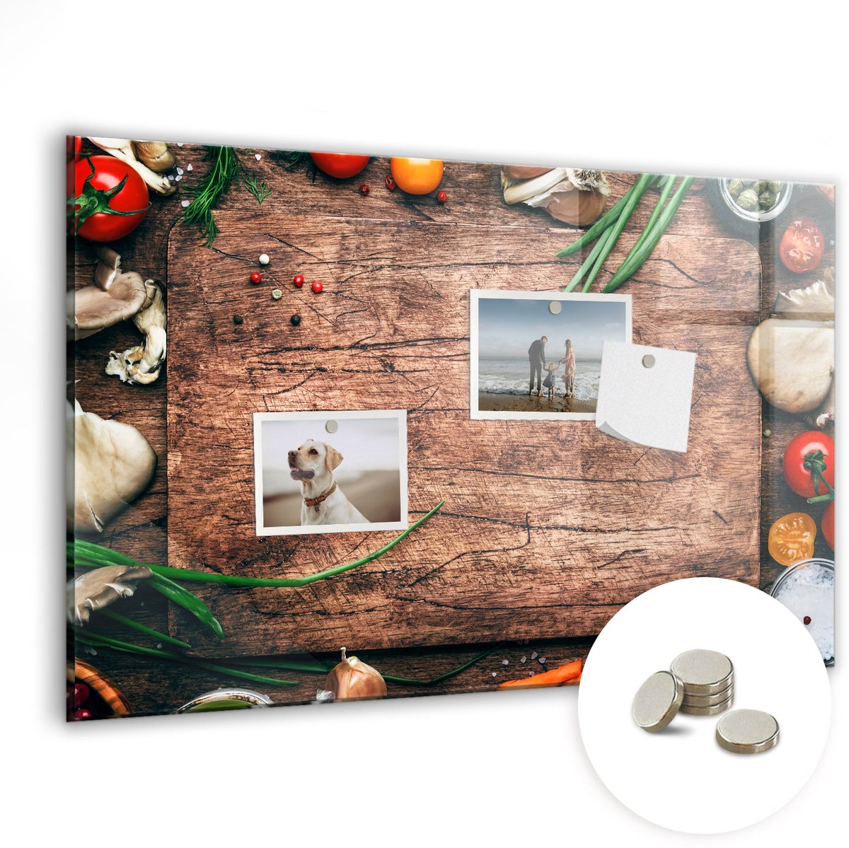 Coloray Glazen Magneetbord - Magnetisch Bord Kookplank - 60x40 cm - Bruin Magneetbord - Magnetic Board - Magneetbord Design