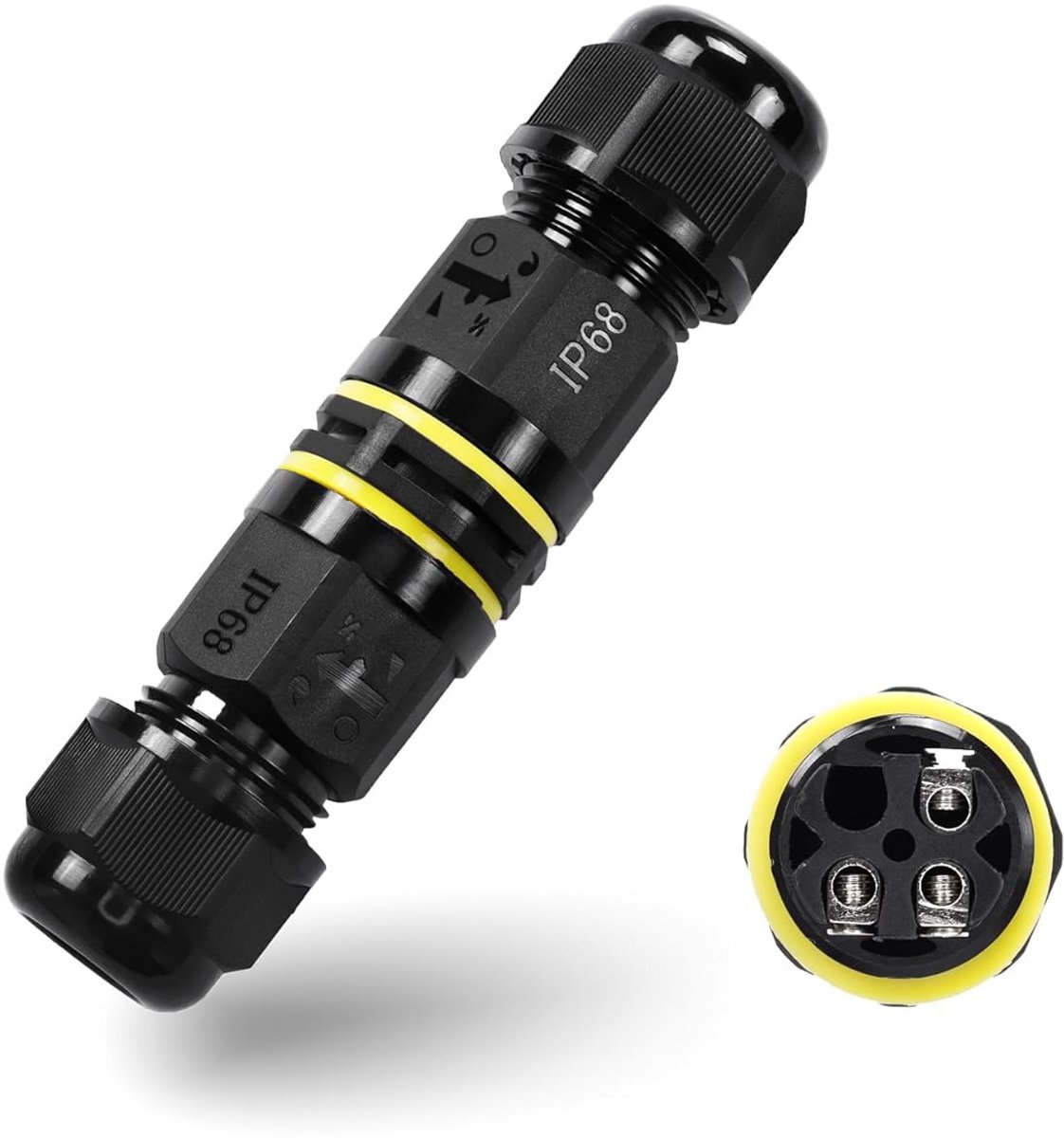 SnelShoppen - IP68 Waterdichte Buiten Junctiebox, Elektrische Kabelverbinder, 2 Wegen 3 Polige Aansluitingen voor Ø5-10mm Draad (AC 450V, 24A) - 2 Stu