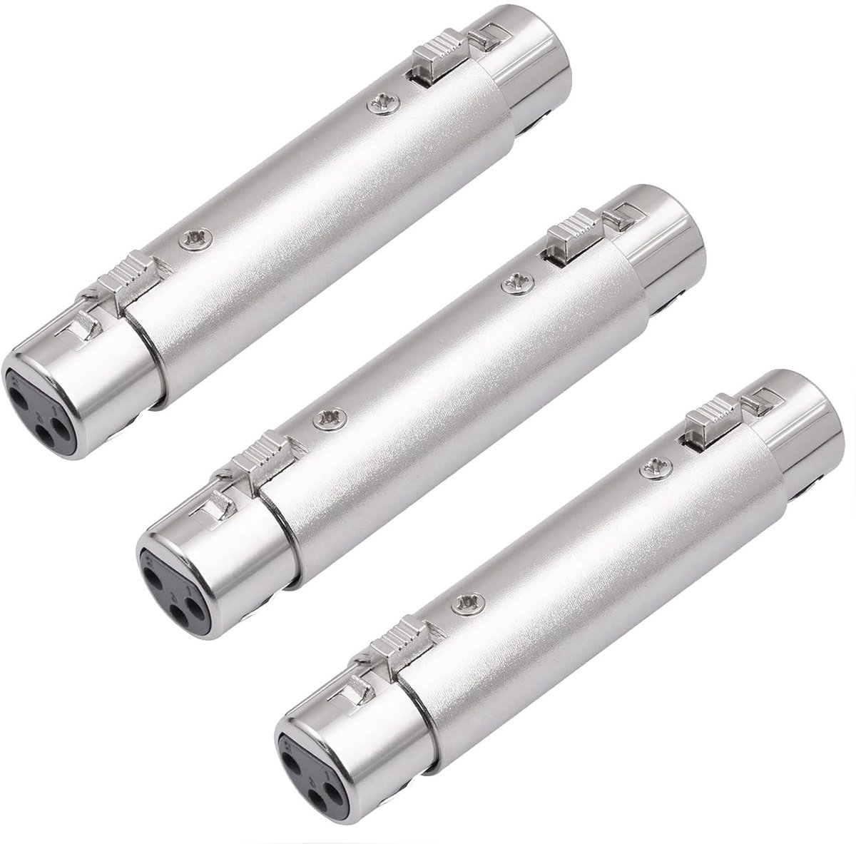 SnelShoppen - 3Pcs XLR Gender Changer Adapter - 3 Pins Female To Female Connector Coupler - Professionele Microfoon Mixer Verbindingen - Stabiele Zink