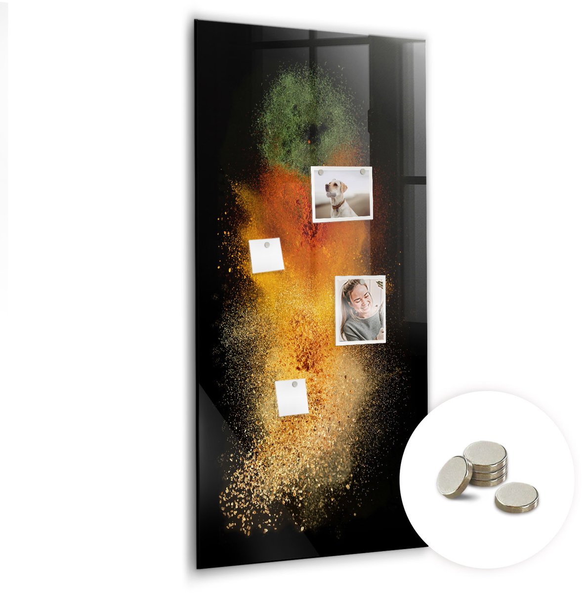 Coloray Glazen Magneetbord - Magnetisch Bord Bordeauxrode kleur - 60x120 cm - Veelkleurig Magneetbord - Magnetic Board - Glazen Magneetbord