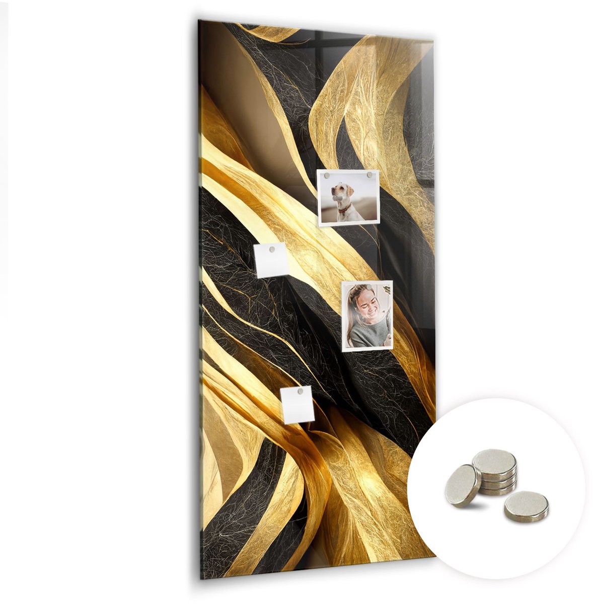 Coloray Glazen Magneetbord - Magnetisch Bord Sappige sla - 60x120 cm - Gouden Magneetbord - Magnetic Board - Wanddecoratie