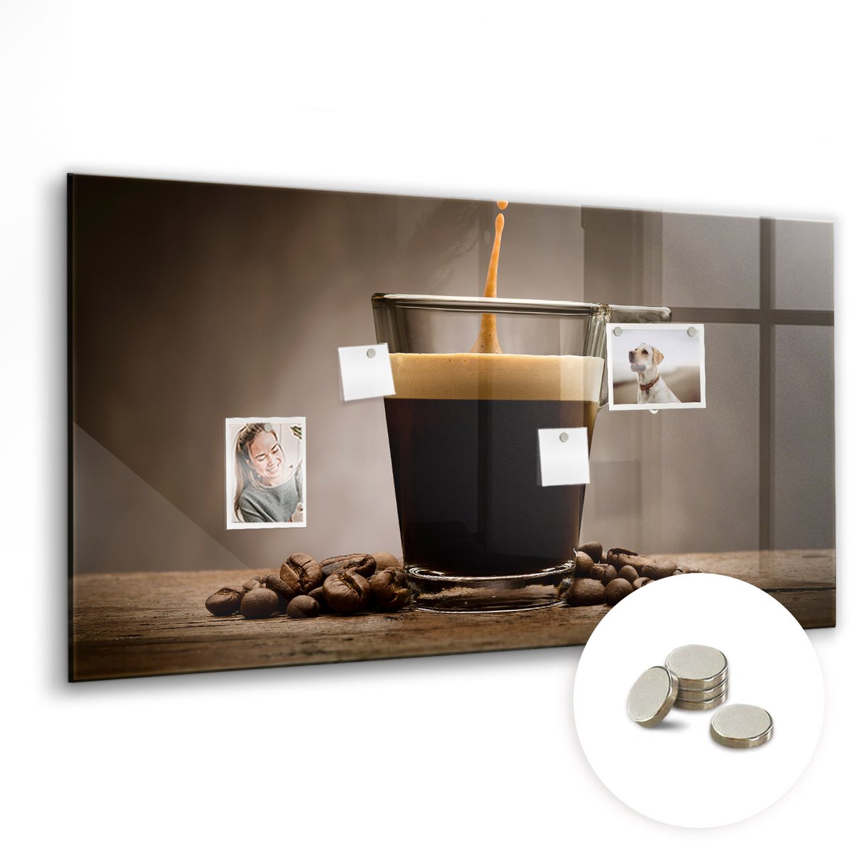 Coloray Glazen Magneetbord - Magnetisch Bord Chocoladerepen - 120x60 cm - Bruin Magneetbord - Magnetic Board - Woonkamer Decoratie
