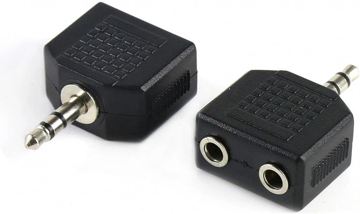 SnelShoppen - 3.5mm Hoofdtelefoon Splitter - Audio Adapter voor Mobiele Telefoon, MP3 Speler, Laptop, Tablet, Luidspreker, Dubbele Jack - Ideaal voor