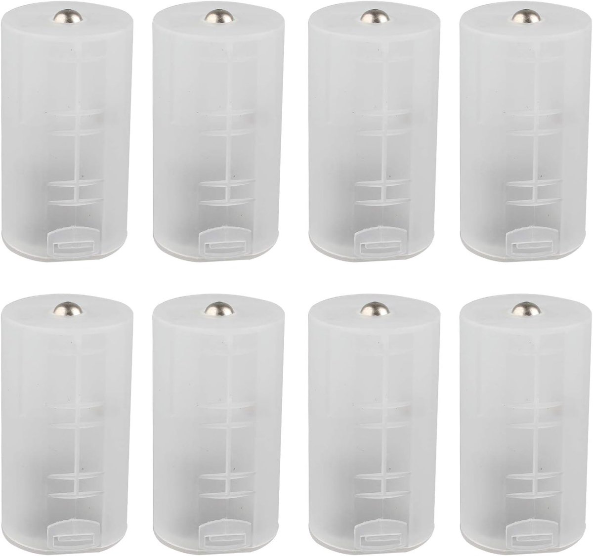 8PCS AA to D Size Battery Adapter Case Conversion Universal Holder Switcher Converter Cases Box Transparent - ShopVlot